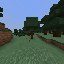 First-person view in Minecraft: the agent holds 4 consecutive actions per planning cycle to approach and chop a tree.